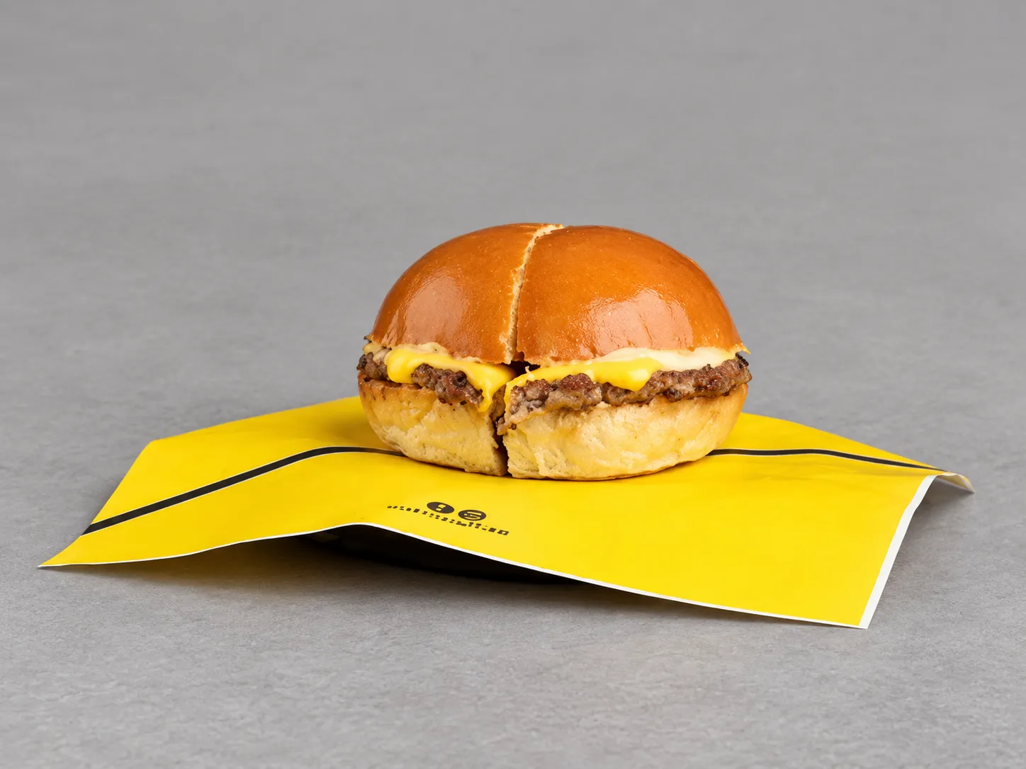 Cheese Burger at Cut In Half