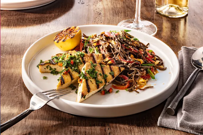 Seared Tofu And Sesame Black Bean Pasta at Fogo de Chao