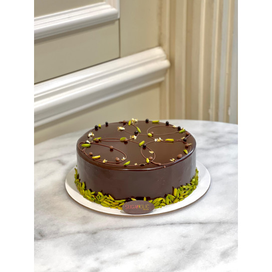 Dubai Chocolate Pistachio Kunafa Cake at Sugaholic