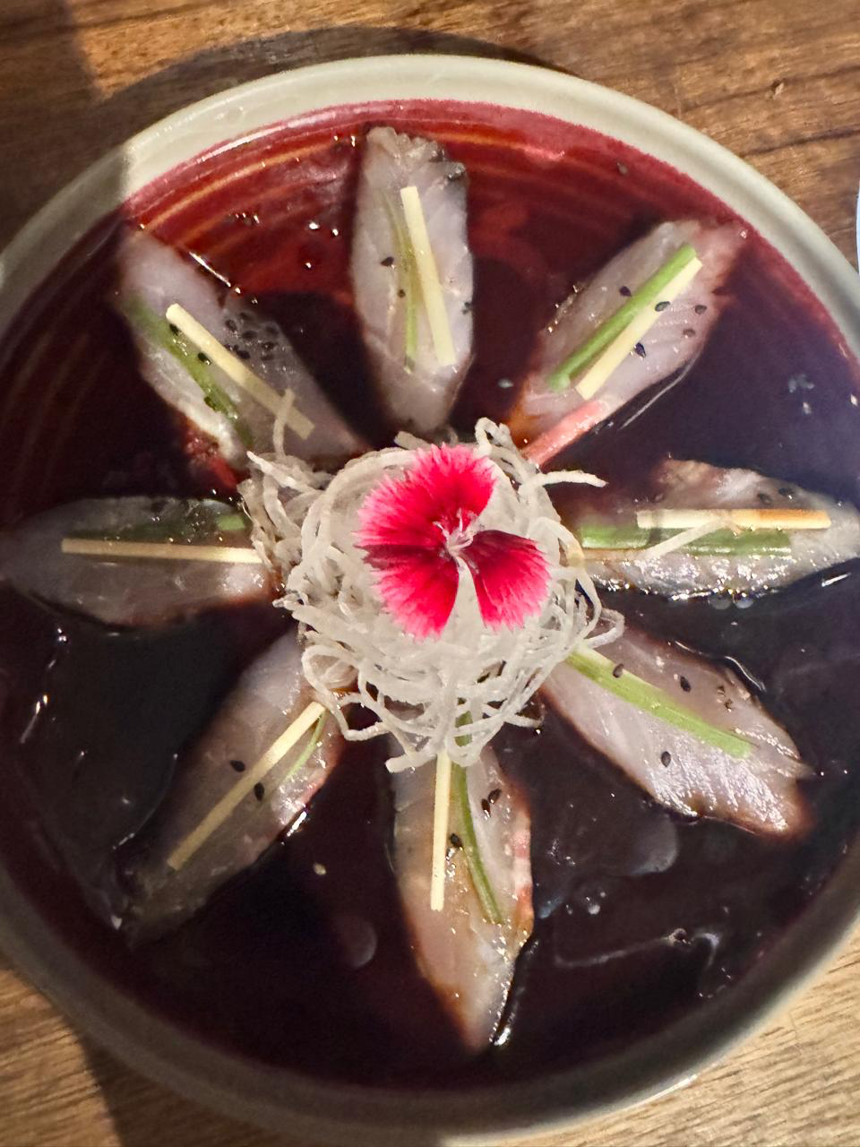 Seabass Sashimi at Mama Zonia