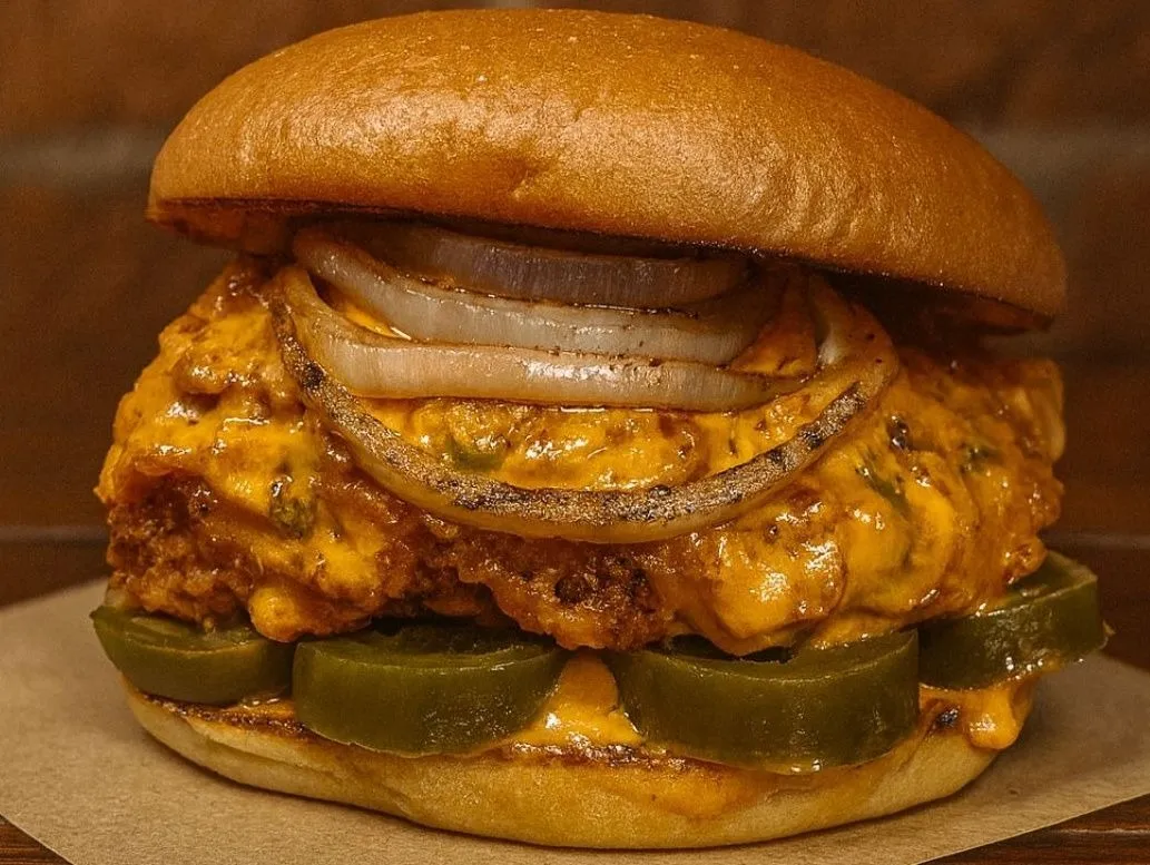 Dynamite Crispy Chicken Burger at Grind House Burgers
