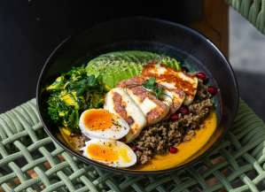 Halloumi Breakfast Bowl at New Earth Cafe
