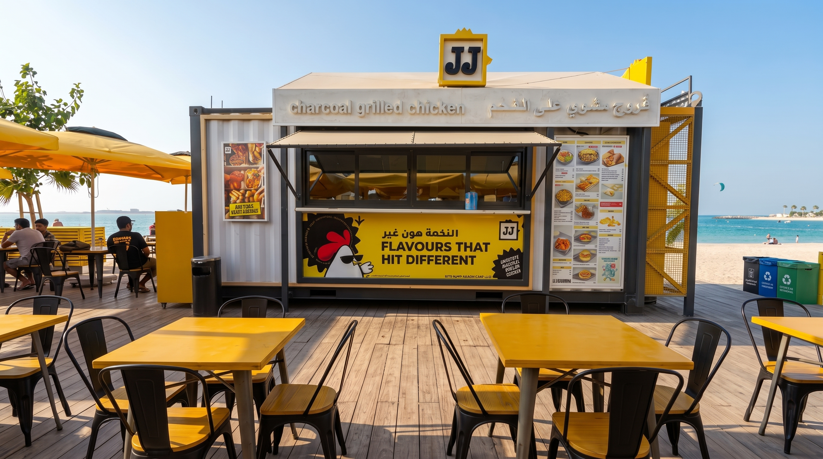 JJ Chicken restaurant in Kite Beach, Dubai